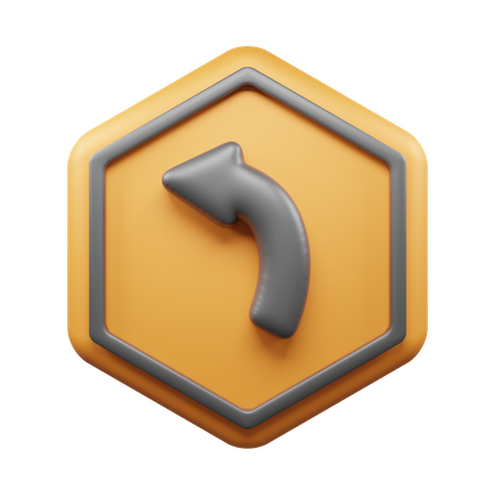 Left Turn  3D Icon