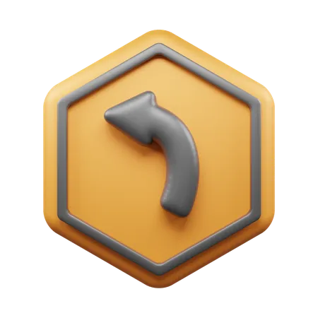 Left Turn  3D Icon