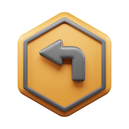 Left Turn  3D Icon