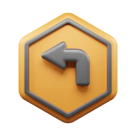 Left Turn  3D Icon