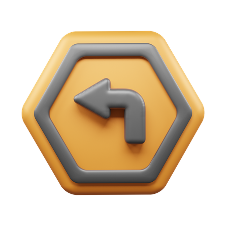 Left Turn  3D Icon