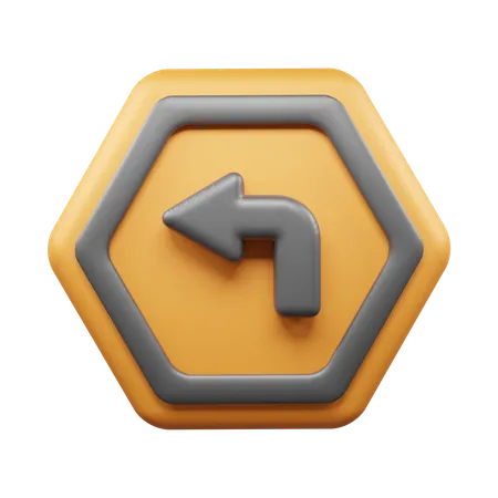 Left Turn  3D Icon