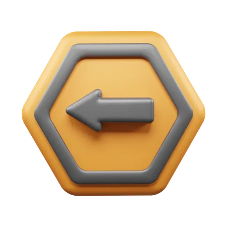 Left Turn  3D Icon