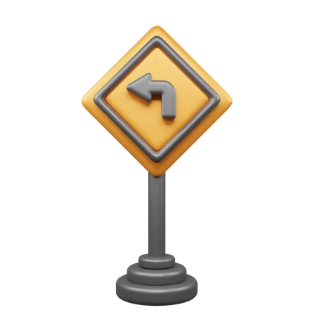 Left Turn  3D Icon