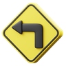 left turn 3d logo