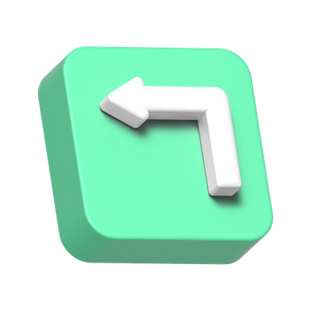 Left Turn Arrow  3D Icon