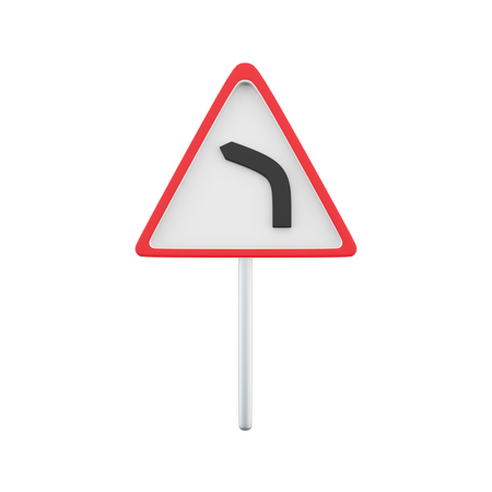 Left Turn Sign  3D Icon