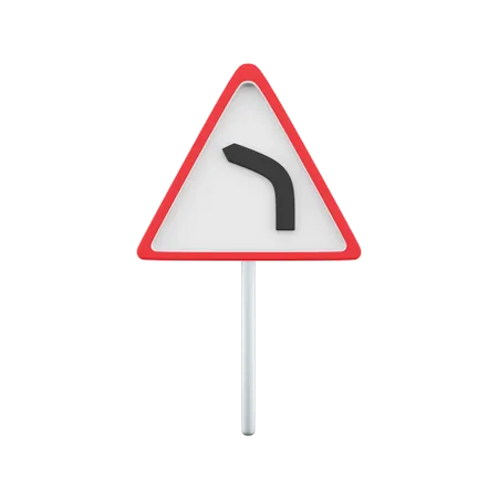 Left Turn Sign  3D Icon