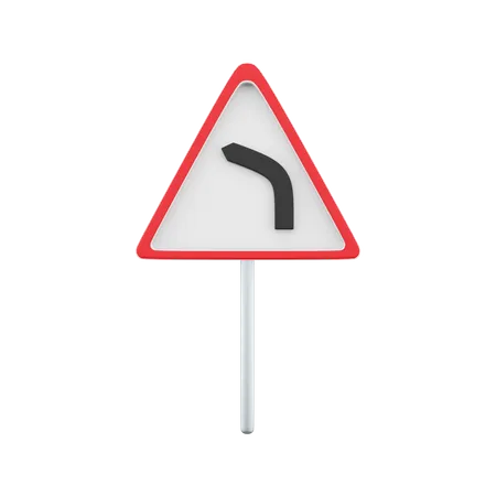 3 D Rendering Left Turn Road Sign Sign Flat Icon Colorful Pictogram Isolated On White Symbol Logo Illustration Flat Style Design 3 D Rendering Cartoon Left Turn Road Sign Icon 3D Icon