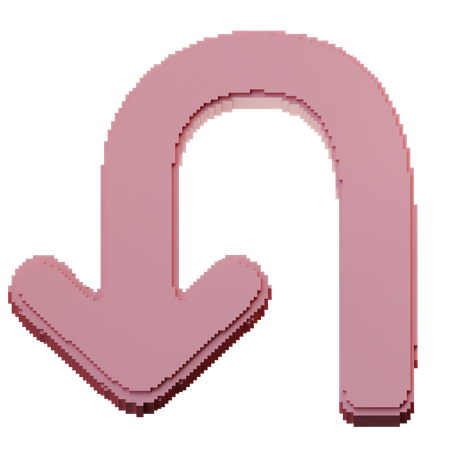 Left U Turn  3D Icon