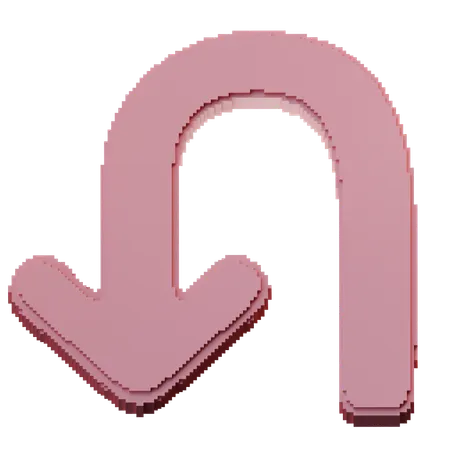 Left U Turn  3D Icon
