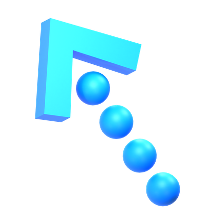 Left Up Arrow  3D Icon