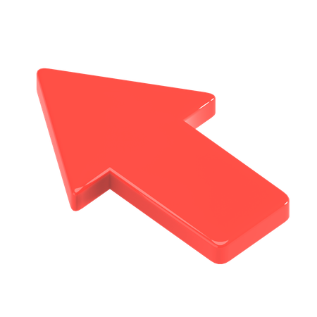 Left Up Arrow  3D Illustration