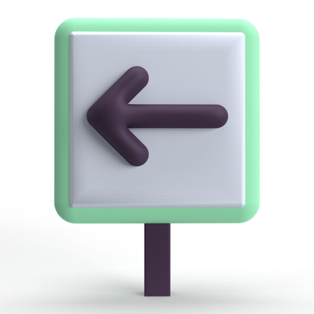 Left Way  3D Icon