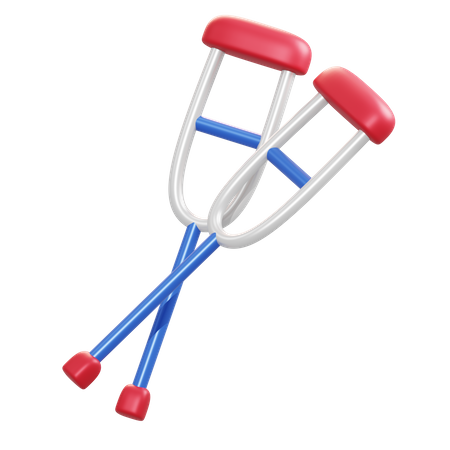 Leg Crutches  3D Illustration