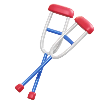 Leg Crutches  3D Illustration