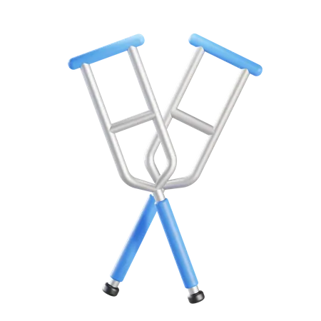 Leg Crutches  3D Illustration