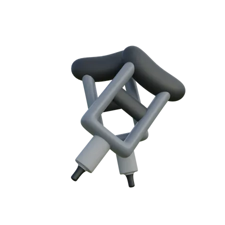 Leg Crutches  3D Illustration