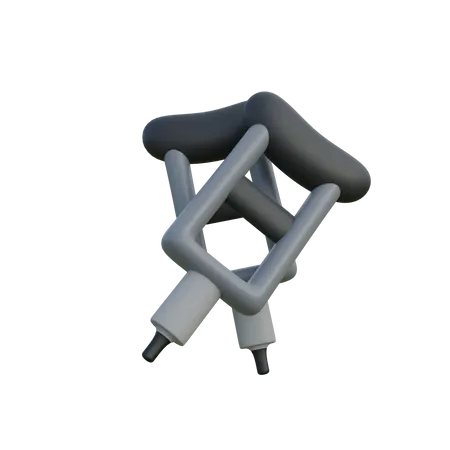 Leg Crutches 3D Illustration