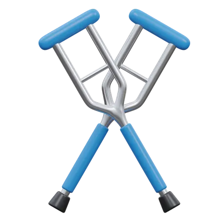 Leg Crutches 3D Icon