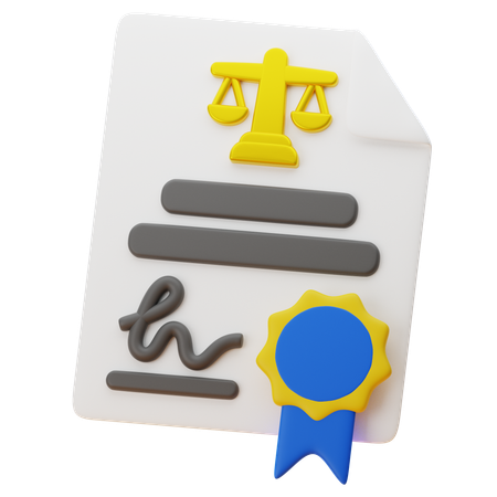 법적 증명서  3D Icon