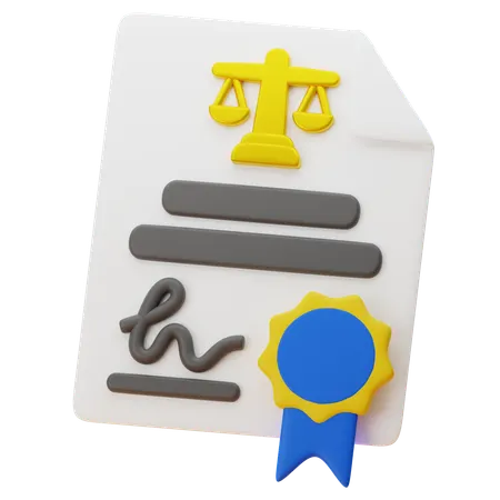 법적 증명서  3D Icon