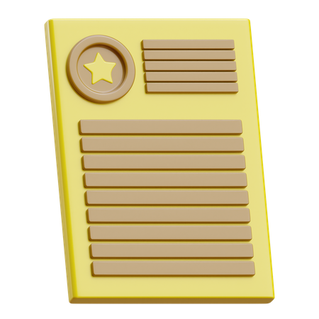 Legal Certificate  3D Icon