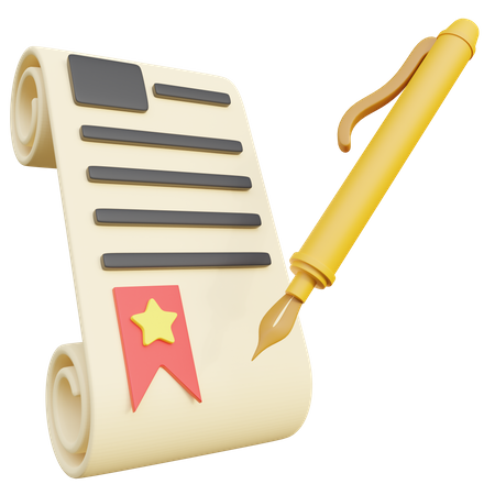 Legal Certificate  3D Icon