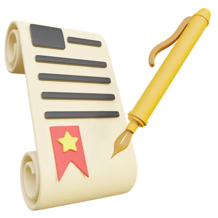 Legal Certificate  3D Icon