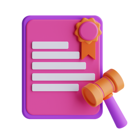 Legal Certificate  3D Icon