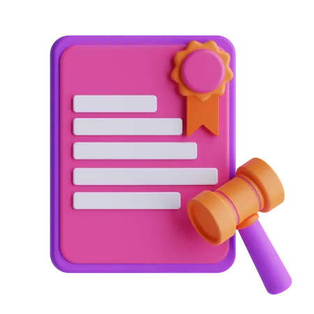 Legal Certificate  3D Icon