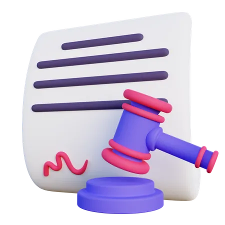 3 D Illustration Of Legal Document 3D Icon