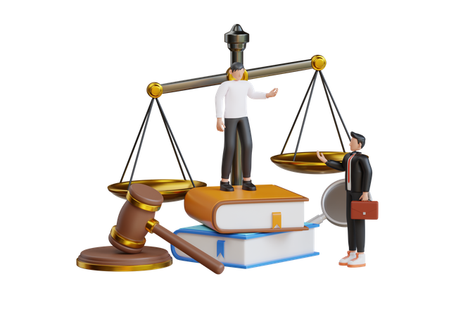 Legal law justice service  3D Illustration