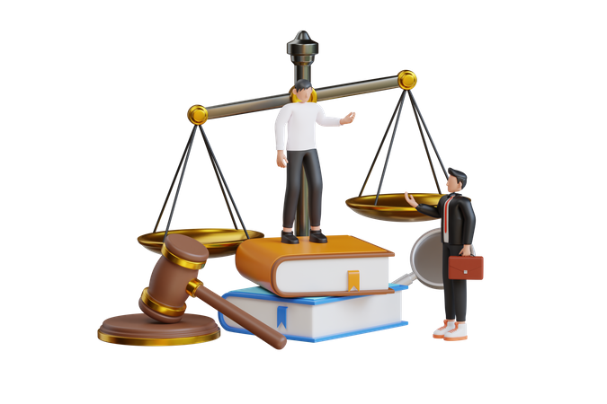 Legal law justice service  3D Illustration