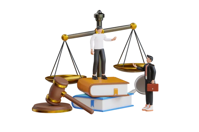 Legal Law Justice Service 3 D Illustration Law Assistance Law Firm And Legal Services Concept Lawyer Consulting Client 3 D Illustration 3D Illustration
