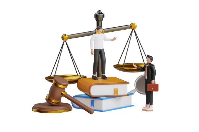 Legal law justice service  3D Illustration