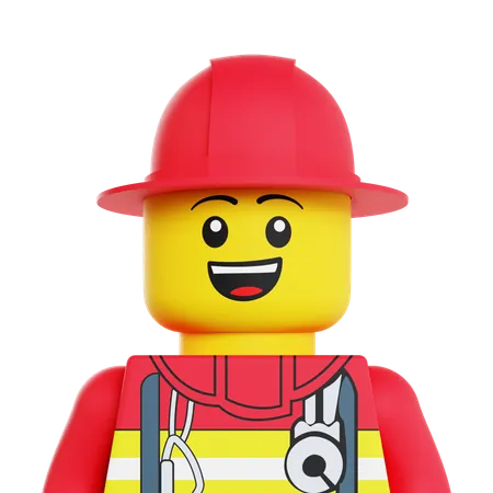 Lego bombeiro  3D Icon