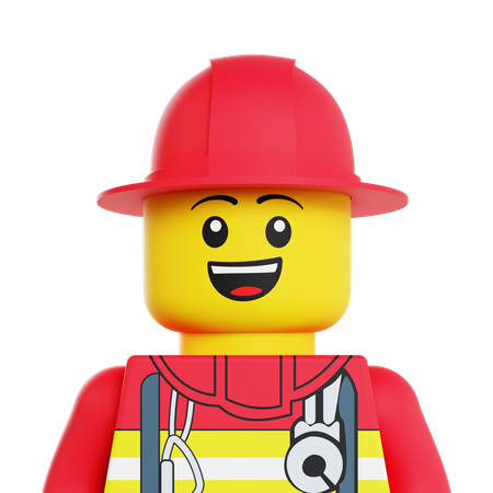 Bombero lego  3D Icon