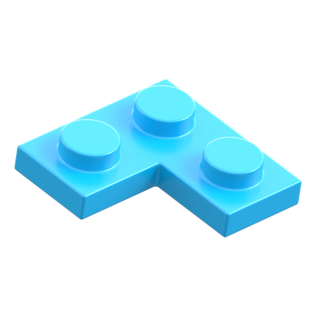 Lego Coner Plate Piece 2x2  3D Icon