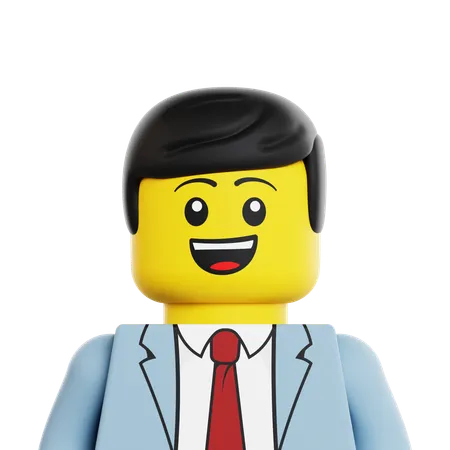 Empresário de lego  3D Icon