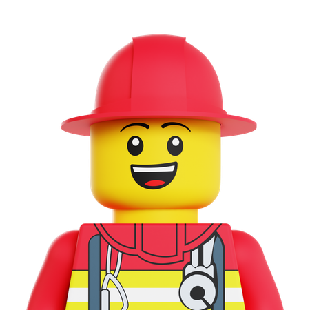 Lego Fire Fighter  3D Icon
