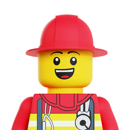 Lego Fire Fighter  3D Icon