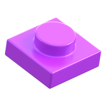 Lego Piece 1x1 Plate  3D Icon