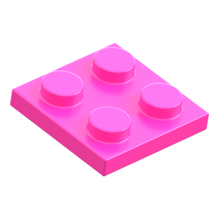 Lego Piece 2x2 Plate  3D Icon