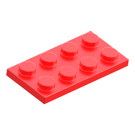 Lego Piece 2x4 Plate  3D Icon