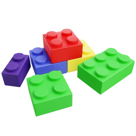 3 D Lego Toy With Isolated Background 3D Icon