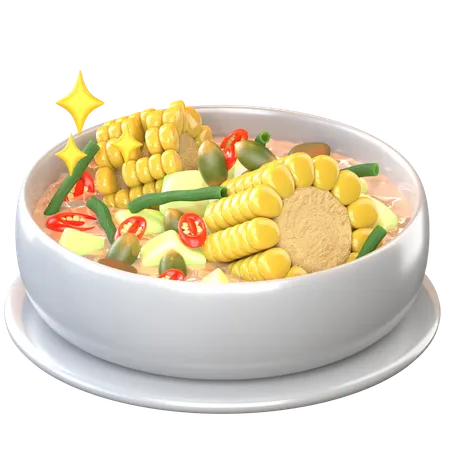 Soupe de légumes au tamarin  3D Icon