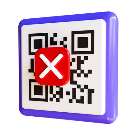 QR-Code ablehnen  3D Icon