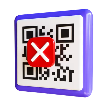 QR-Code ablehnen  3D Icon