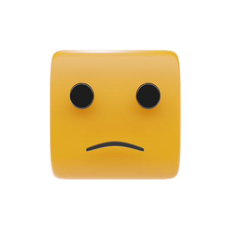 Leicht stirnrunzelndes Gesicht Emoji  3D Icon